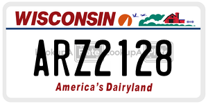 ARZ2128  license plate in WI