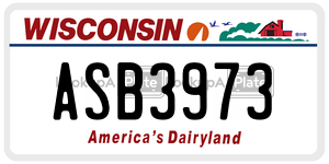 ASB3973  license plate in WI