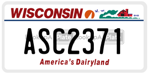 ASC2371  license plate in WI