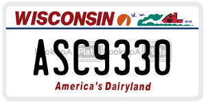 ASC9330  license plate in WI