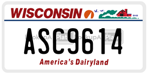ASC9614  license plate in WI