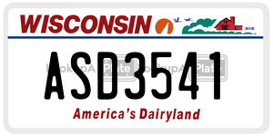 ASD3541  license plate in WI