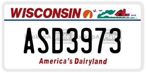 ASD3973  license plate in WI