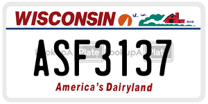 ASF3137 license plate in Wisconsin