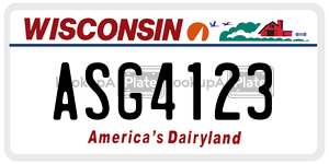 ASG4123  license plate in WI