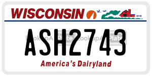 ASH2743  license plate in WI