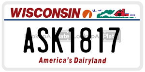 ASK1817 license plate in Wisconsin
