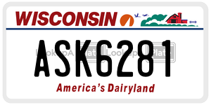 ASK6281  license plate in WI