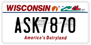 ASK7870 license plate in Wisconsin