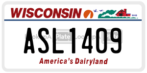 ASL1409  license plate in WI