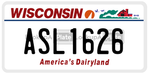 ASL1626  license plate in WI