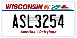 ASL3254  license plate in WI