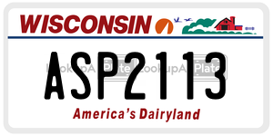 ASP2113 license plate in Wisconsin