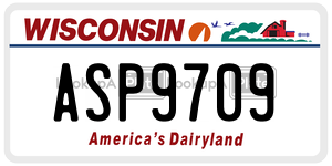 ASP9709 license plate in Wisconsin