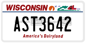 AST3642  license plate in WI