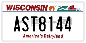 AST8144  license plate in WI