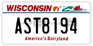 AST8194  license plate in WI