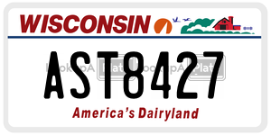 AST8427  license plate in WI