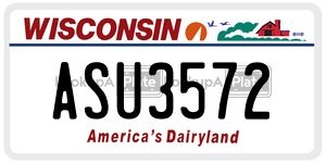 ASU3572  license plate in WI