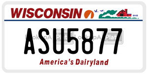 ASU5877  license plate in WI