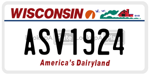 ASV1924  license plate in WI