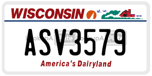 ASV3579  license plate in WI