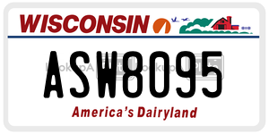 ASW8095 license plate in Wisconsin