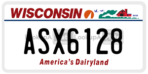 ASX6128  license plate in WI