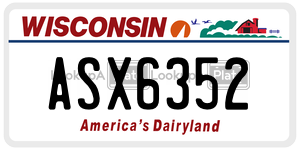 ASX6352  license plate in WI