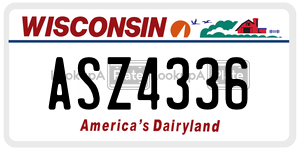 ASZ4336  license plate in WI