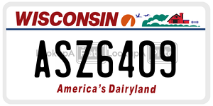 ASZ6409  license plate in WI