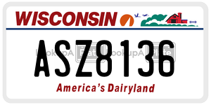 ASZ8136  license plate in WI