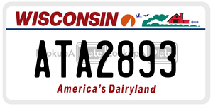 ATA2893  license plate in WI