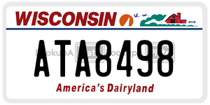 ATA8498  license plate in WI