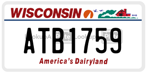 ATB1759  license plate in WI