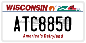 ATC8850  license plate in WI