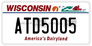 ATD5005  license plate in WI