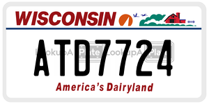 ATD7724  license plate in WI