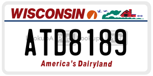 ATD8189  license plate in WI