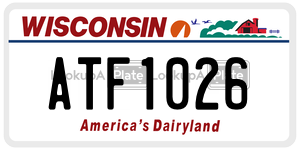 ATF1026  license plate in WI
