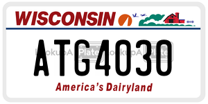 ATG4030 license plate in Wisconsin