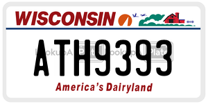 ATH9393  license plate in WI