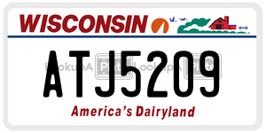 ATJ5209  license plate in WI