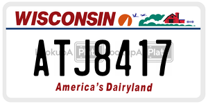 ATJ8417  license plate in WI