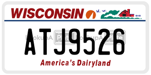 ATJ9526  license plate in WI