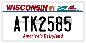 ATK2585  license plate in WI