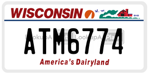 ATM6774  license plate in WI