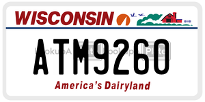 ATM9260  license plate in WI