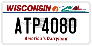 ATP4080 license plate in Wisconsin
