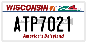 ATP7021  license plate in WI